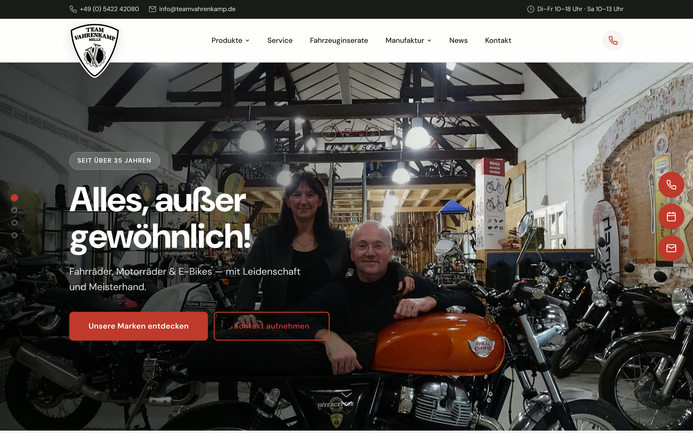 Heute — Bildschirmfoto der Startseite